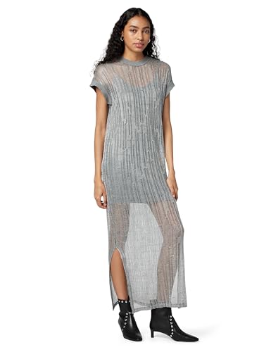 GIANA ドレス AllSaints Women's Giana Metallic Open Stitch Midi Dress at